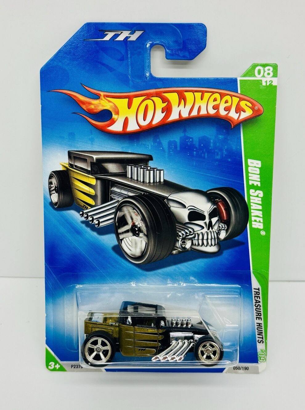 Hot Wheels Bone Shaker 2009 Super Treasure Hunt #8 of 12 w/ Protector Case